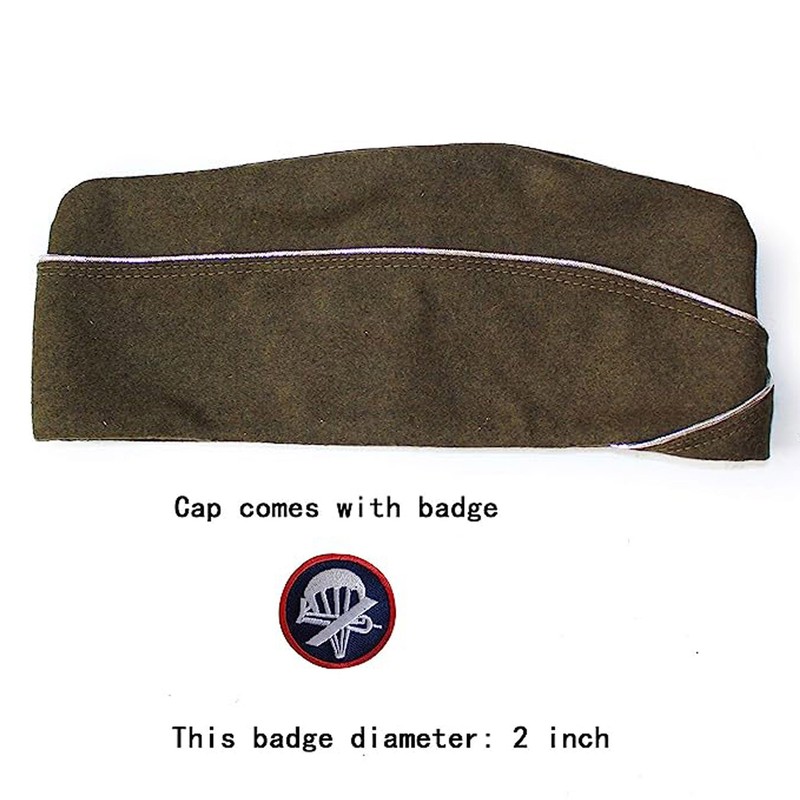 WWII US Airborne Officer Cap Silver Piping Wool Hat Size 7 3/8 New Made Repro gallery
