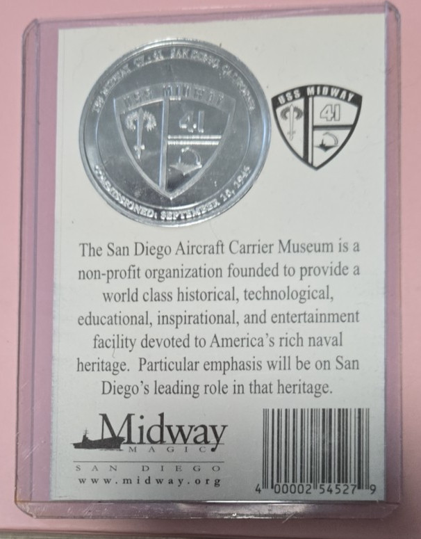 Vintage USS CV-41 Midway San Diego Museum Commemorative Coin & Display Card gallery