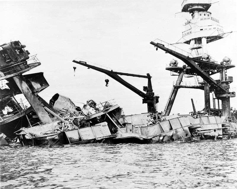 USS Arizona Wreckage Pearl Harbor Attack Navy 1941 8x10 World War II WW2 Photo