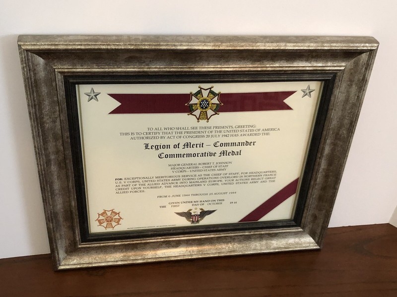 LEGION OF MERIT ~ COMMANDER Commemorative Certificate ~ Type 1 w/Free Printing gallery