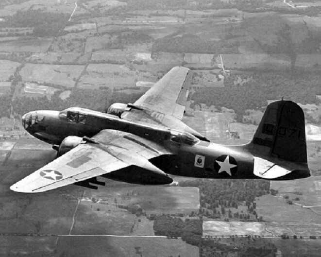 Douglas A-20 Havoc Medium Bomber in flight WWII 8×10 Photo 285a