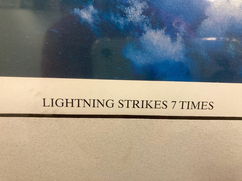 LIGHTNING STRIKES SEVEN TIMES LIMITED ART PRINT SIGNED BY STAN STOKES, 174/4750 gallery