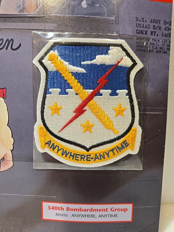 WWII Emblems Of Air War Patch 340th Bombardment Group "Anywhere-Anytime" gallery