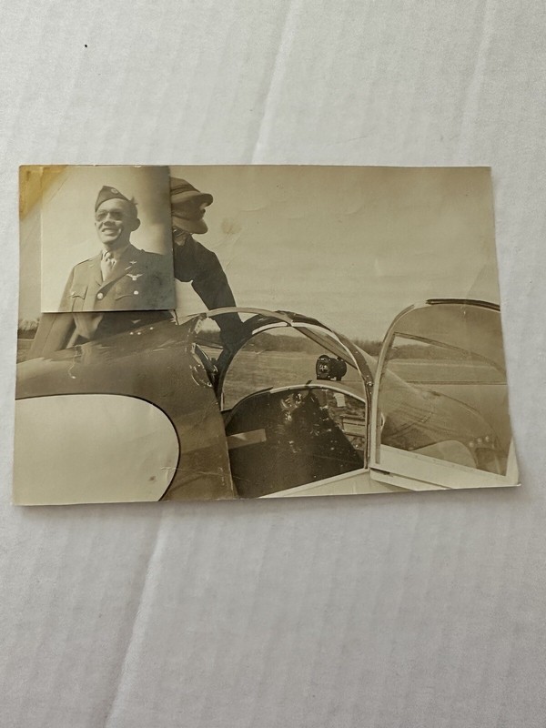 WW2 WWII Photo World War US Pilot Airplane 2 Pieces Black White Original gallery
