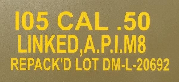 U.S. WWII .50 Cal. Ammo Box Stencil, – Stencil 002