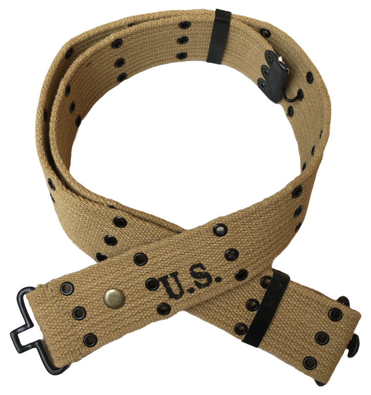 WW2 US Army M36 Pistol Belt Tactical WWII American M1936 Khaki Webbing Canvas gallery