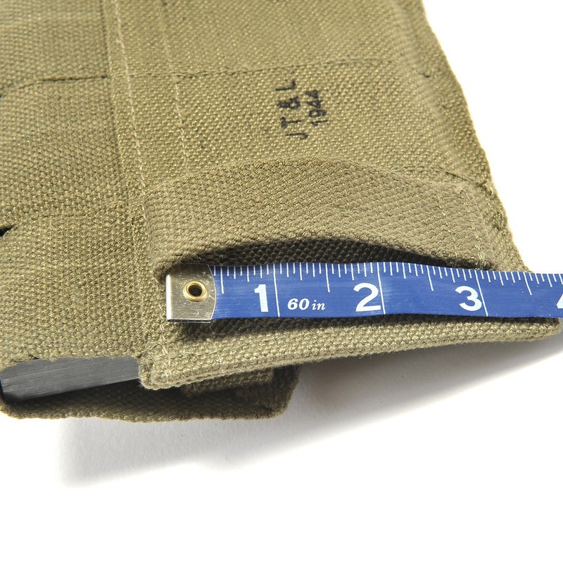 US WW2 Rigger Made M1911 .45 4 cell Magazine Pouch Marked JT&L 1944 gallery