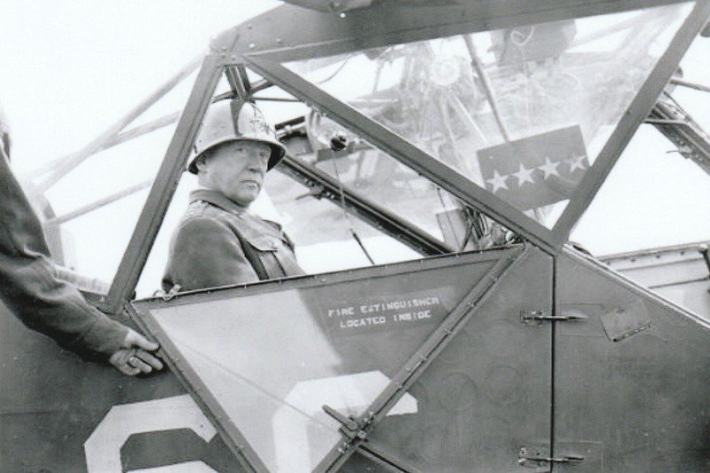 USA WW II  Photo  --- General  George S. Patton In His Plane