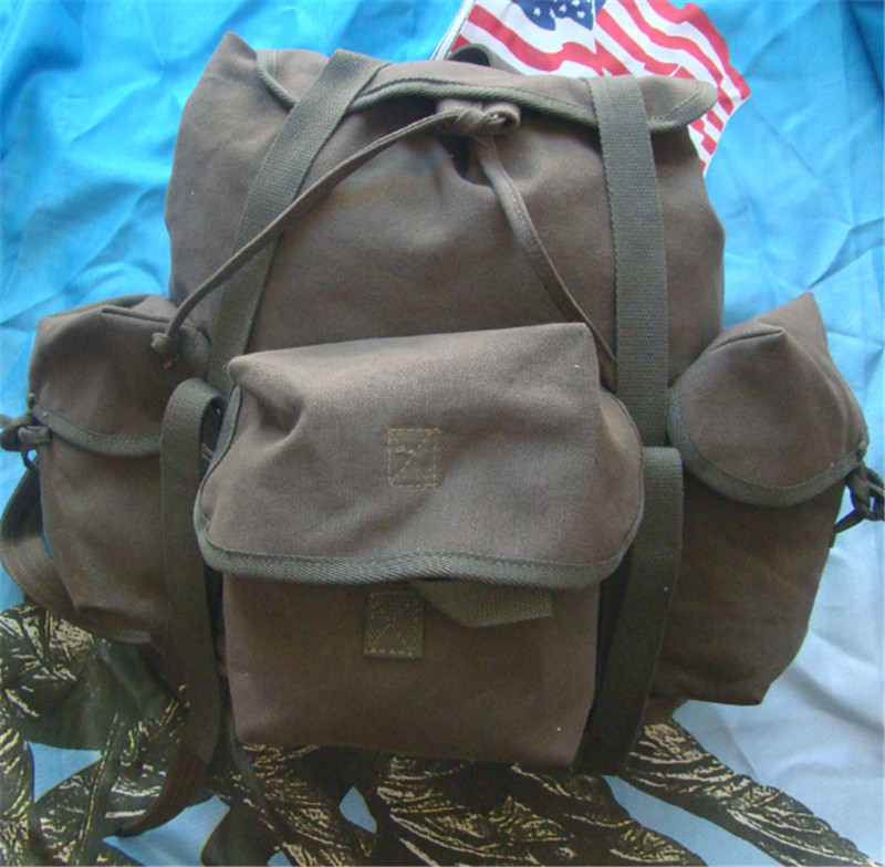 WWII WW2 US MILITARY BACKPACK POUCH ARMY MUSETTE M14 MILITARY HAVERSACK LINEN gallery