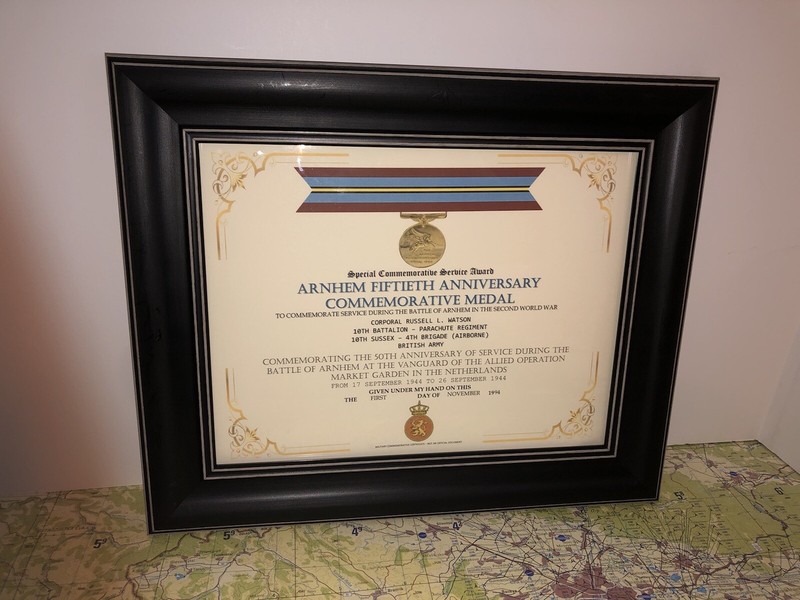 SCSA - ARNHEM 50TH ANNIVERSARY COMMEMORATIVE MEDAL CERTIFICATE ~ Type 1 gallery