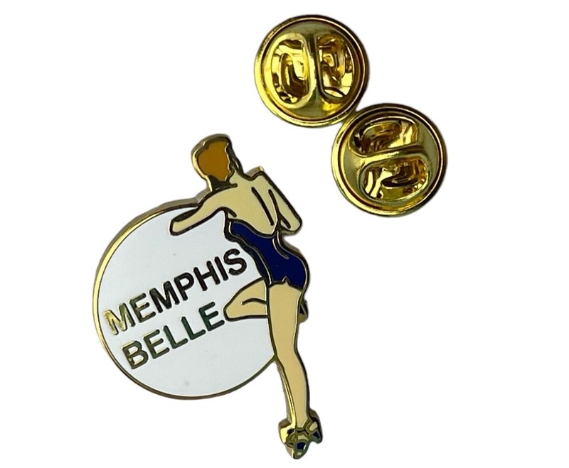 Memphis Belle Blue Swim Suit WWII Bomber Plane Nose Art Hat Pin EE15531 F6D3X gallery