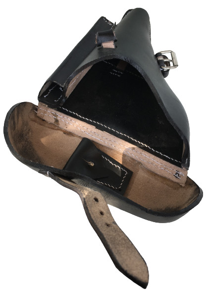 WWII GERMAN LUGER P08 Hardshell BLACK LEATHER HOLSTER gallery