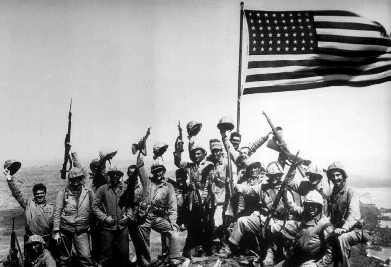 Marines Raising the Flag over Iwo Jima 13×19 World War II Photo WW2 Picture 818