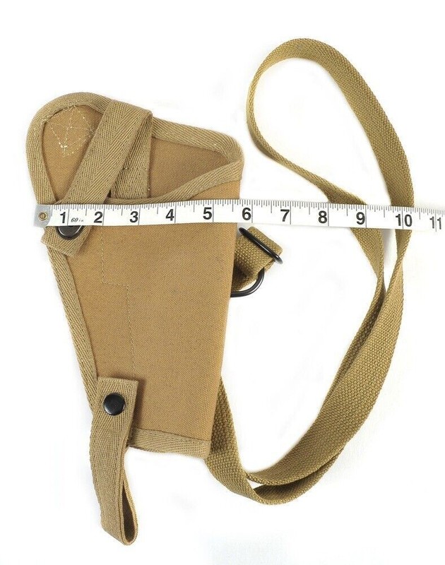 US WW2 M3 Khaki Canvas Colt 1911 .45 Tanker Shoulder Holster Marked JT&L gallery