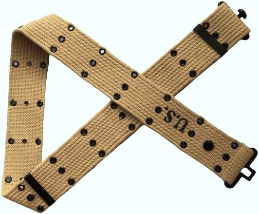 Authentic WW2 US Army M1943 Khaki Cotton Belt Webbing with WWII First Aid Pouch gallery