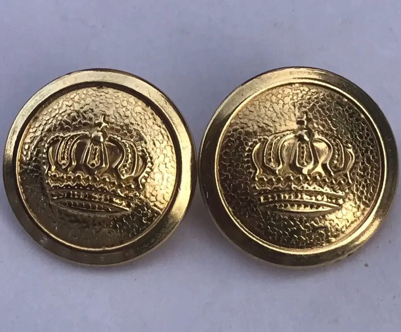 WW1 IMPERIAL GERMAN PRUSSIAN CROWN OFFICER clothing BUTTON GOLD 21MM 12PCS gallery