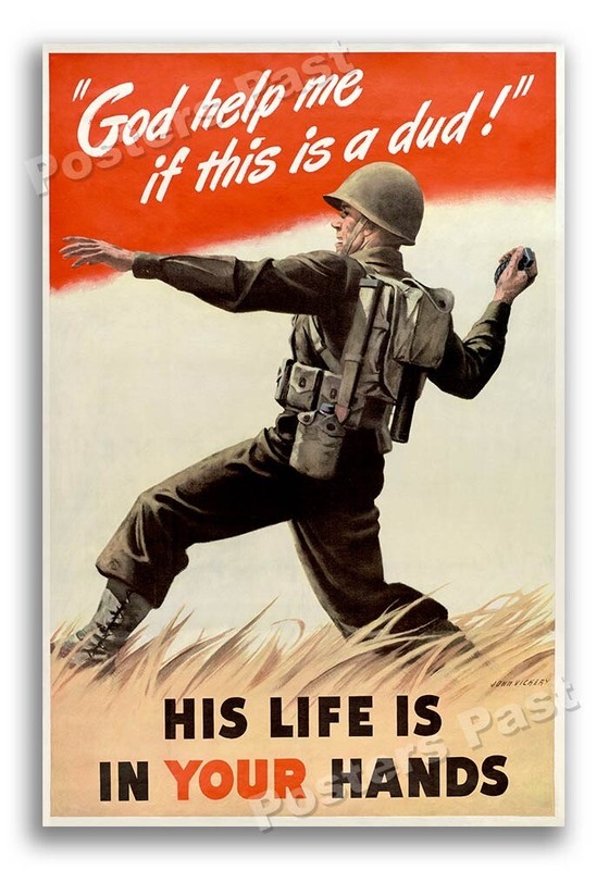 1942 “God help me if this is a dud!” Vintage Style WW2 Poster – 24×36