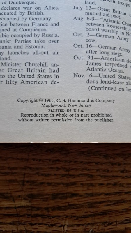 Vintage Atlas Of World War II 20th Commemorative Edition Booklet by C S Hammond gallery