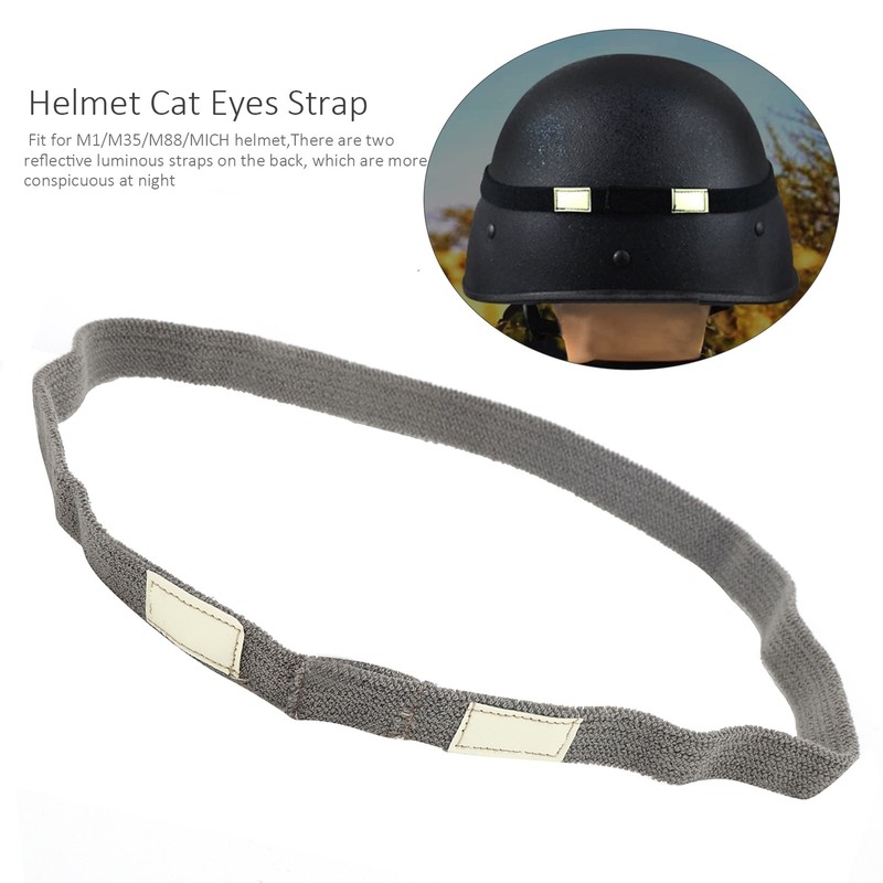 Helmet Elastic Cover Strap Cat Eyes Reflective Band For M1/M35/M88/MICH FF gallery