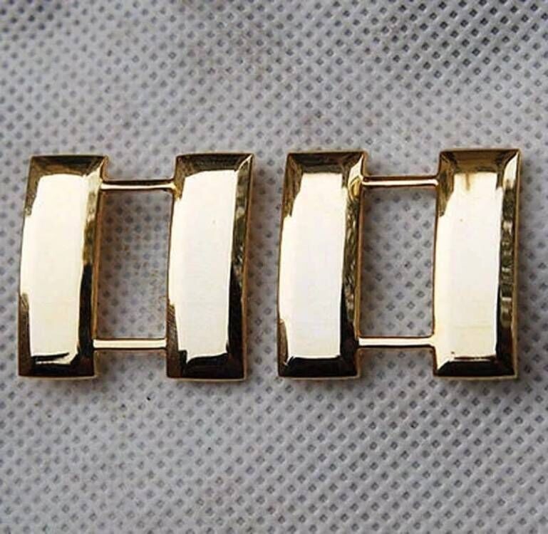 WW2 Pair U.S. US Army Officer’s Captain Rank Insignia Badges Golden