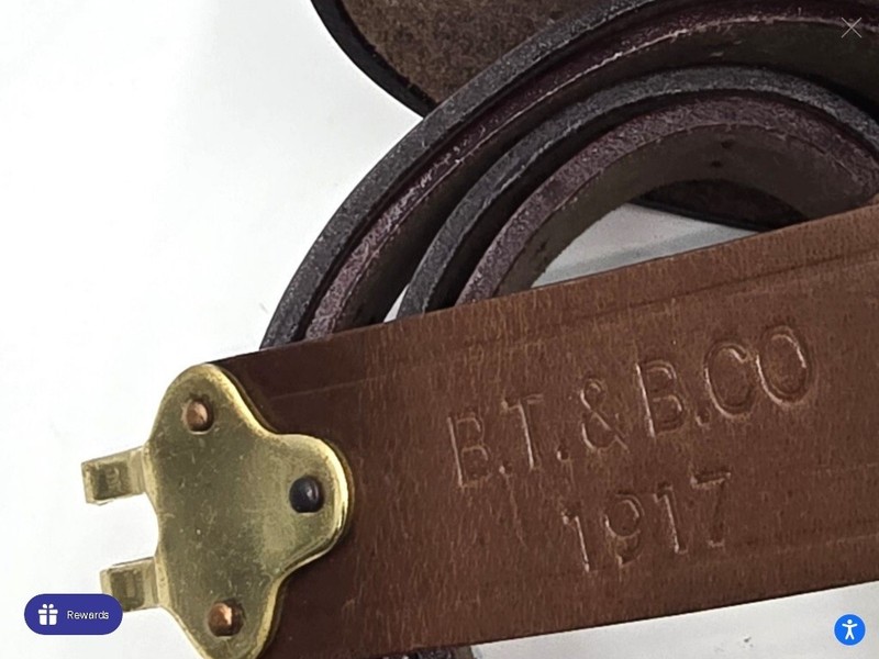 B.T.&B. CO. 1917 PREMIUM (1) M1907 leather REPRO NEW M1, M1903etc. gallery
