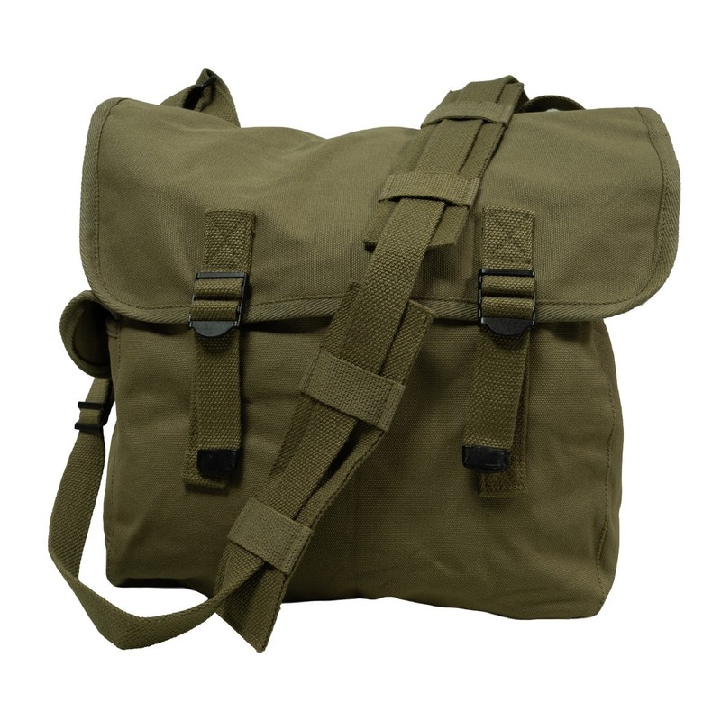 WW2 Repro USMC US Marine Corps Mussette Shoulder Bag - Olive Drab