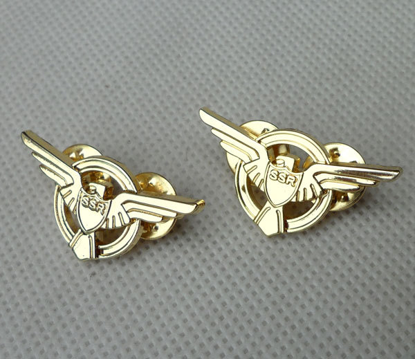 WW2 U.S. Military Lapel Badge Pins Wings PAIR STRATEGIC SCIENTIFIC RESERVE