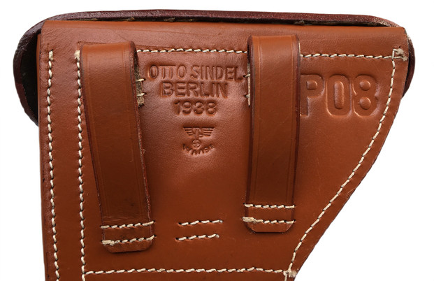 WWII German Luger P08 Hardshell Leather Brown Holster Free Takedown Tool gallery