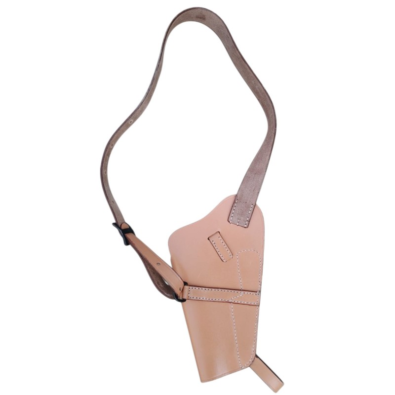 US Colt Leather Shoulder Holster Tan with WWII US M1911 Ebony Wood Colt Pistol gallery