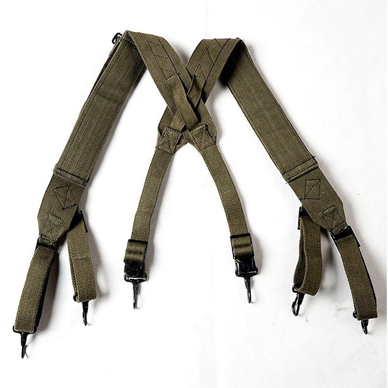 Reproduction WW2 Korean War US M1945 Combat Field Pack Suspenders Shoulder Strap gallery