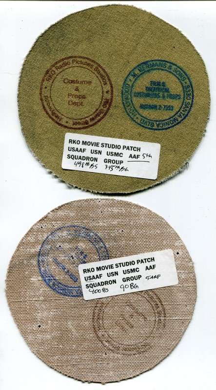 Four USAAF WWII Patches. - RKO Movie Studio Patches. - Hand Painted on Canvas gallery