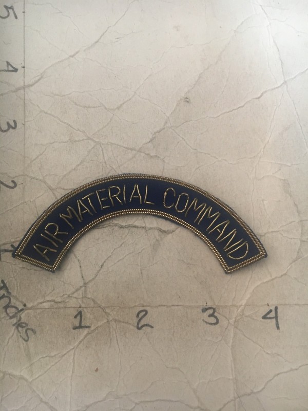 WW2 US Army Air Force Materiel Command TAB only BULLION Patch 9/10/25 beautiful