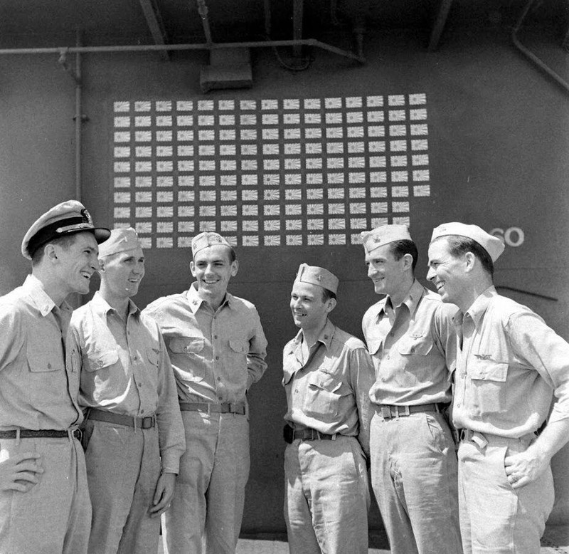 WW2 WWII Photo Aboard US Lexington CV-16 in 1944 World War Two US Navy / US061