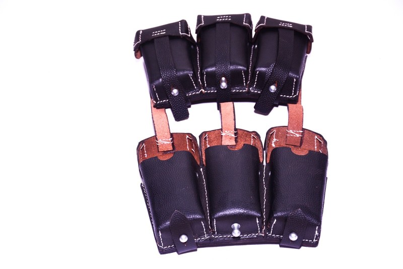 WWII German K98 TRIPLE AMMO LEATHER POUCH (Repro) -COMBO OF K98 SLING gallery