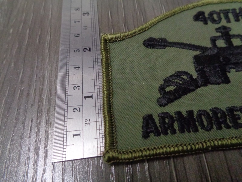 VINTAGE US ARMY 40th ARMORED BATTALION PATCH OD GREEN gallery