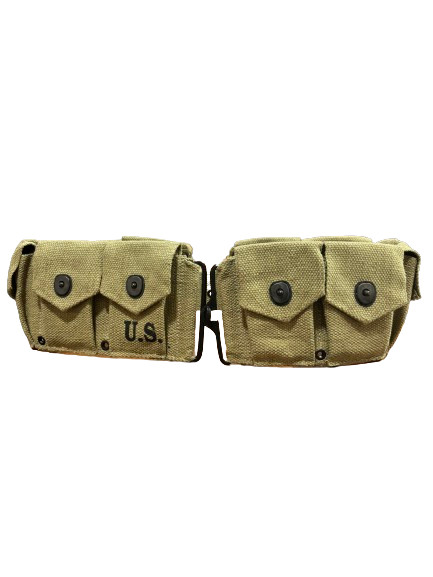 U.S. Army WWII Springfield M1 Garand 10 Pocket Canvas Ammunition Belt-OD GREEN gallery