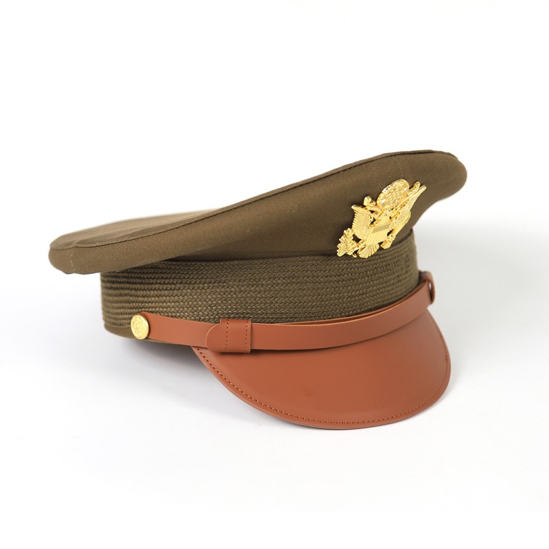 7 3/8 US Army Officer Visor Cap Twill Fabric Eagle Badge Military gallery