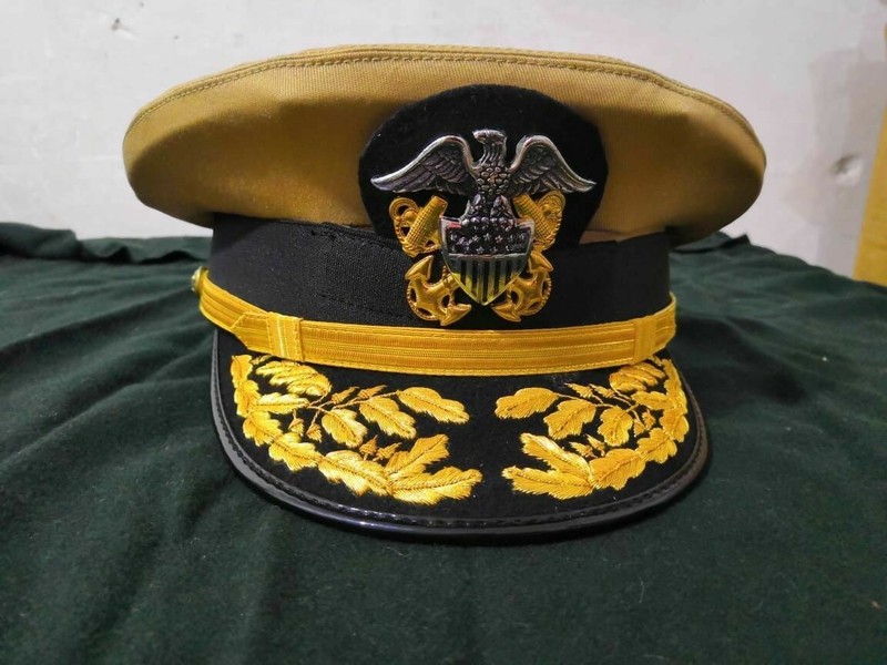 New Us Navy Commander Admiral Rank Caps Hats Embroidered Peak All Size Available