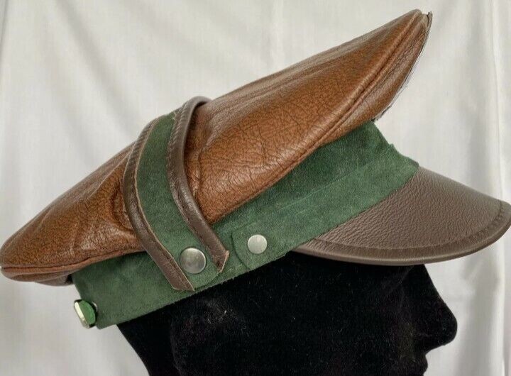 Titan Leather Suede Military Officers Crusher Visor Hat Cap gallery