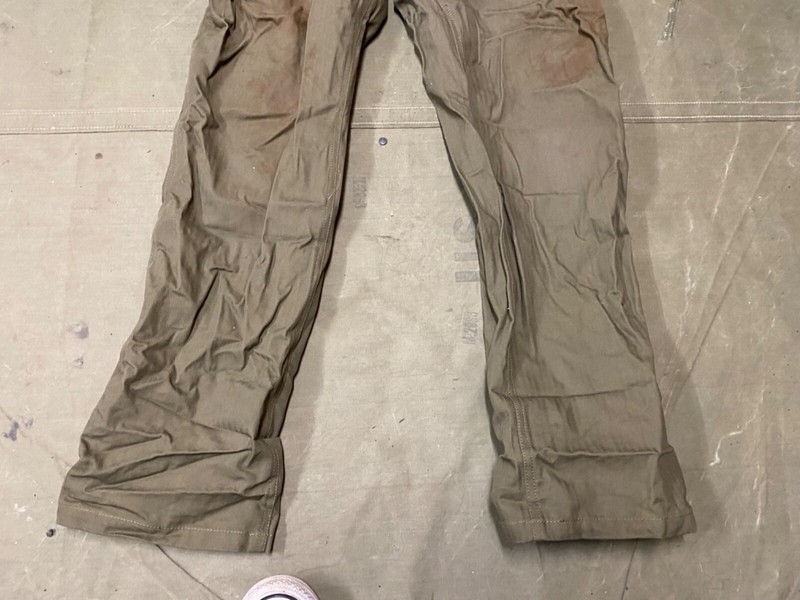 WWII US ARMY DARK SHADE HBT COMBAT FIELD TROUSERS- XSMALL 30 WAIST gallery