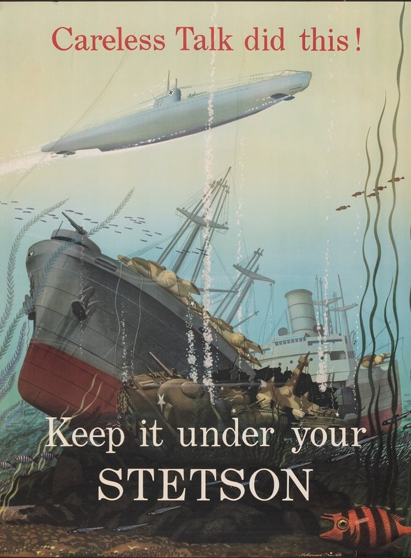 World War Two Keep it Under Your Stetson NEW Sign 24×30″ USA STEEL XL Size