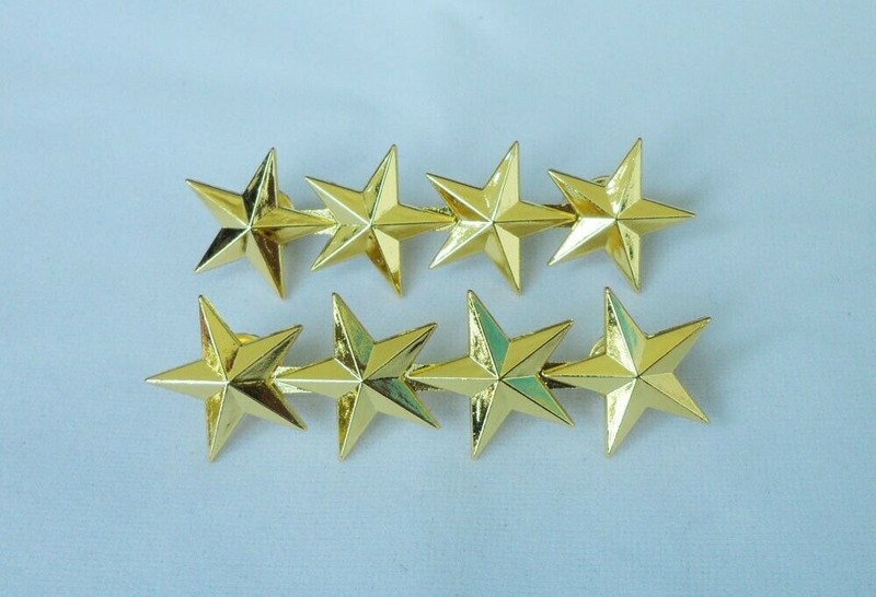 Military Officers 4 Golden Stars Rank insignia Badge Pin Shoulder Collar Badge gallery