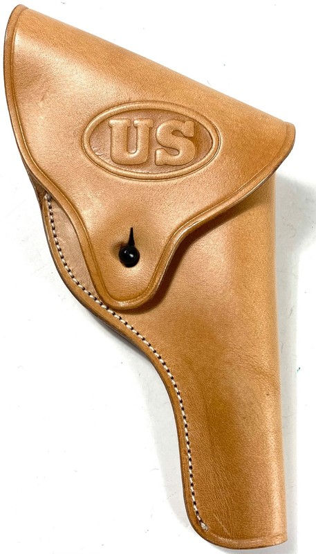 WWII US ARMY S&W VICTORY .38 PISTOL BELT HOLSTER-RAW NATURAL