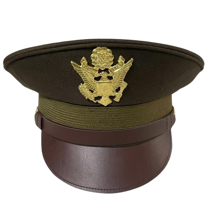 U.S. WWII Officer Visor Crusher Cap: Winter (OD Green)- All Size