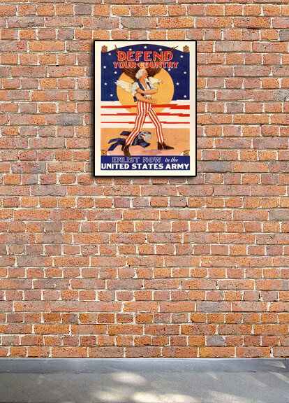 1940 “Defend Your Country” Vintage Style WW2 Recruiting Poster - 24x32 gallery