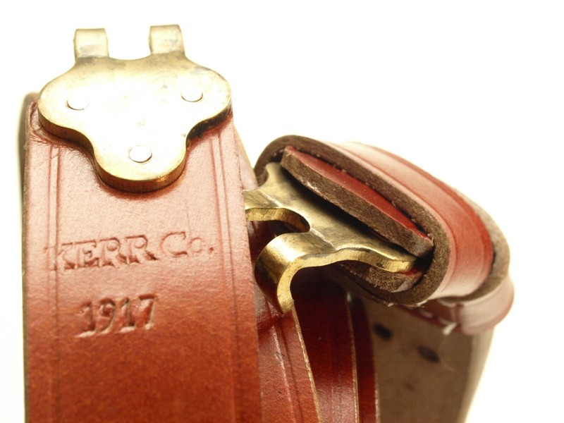 CUSTOM SECURE HOOK KERR CO. 1917 M1907 SLING LEATHER "GI" HOOKS conditioned