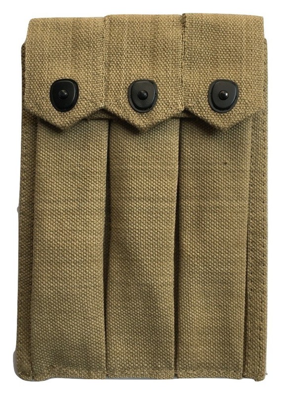 3 Belt Holster 3 Cell Canvas Pouch-Khaki U.S. Army GI USGI WWII Triple gallery