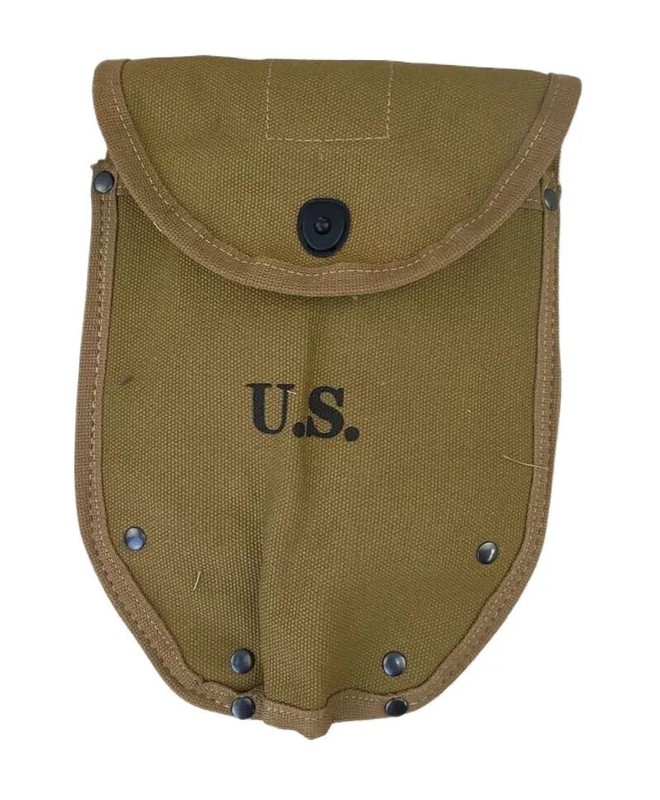 WW2 US ARMY M43 FOLDING SHOVEL HEAD COVER TOOL CARRIER KHAKI sailcloth