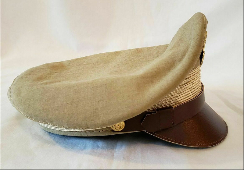 WW2 US Army Air Corps Military Airforce Officers Khaki Crusher Visor Hat Cap New gallery