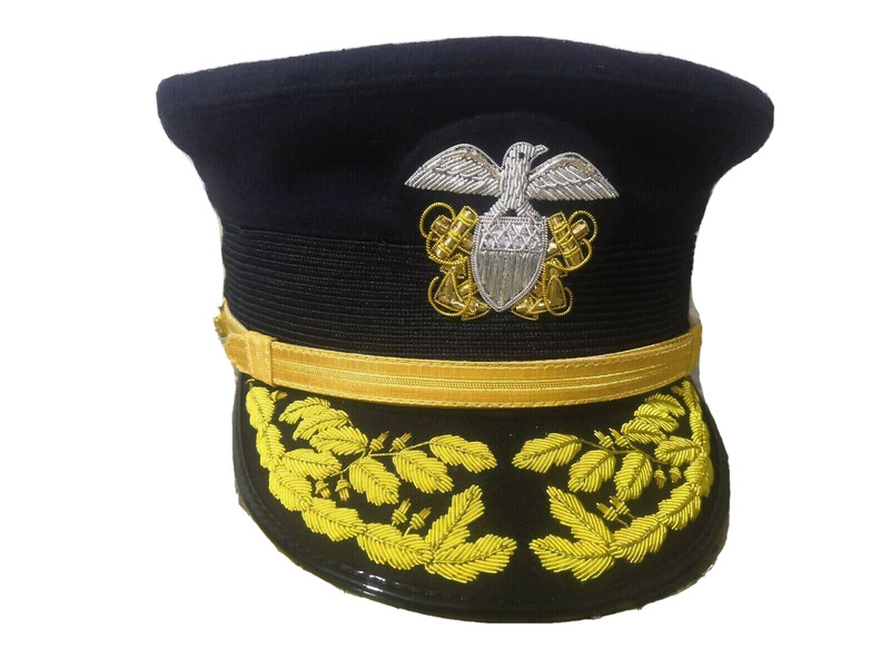 WW2 REPLICA SPANISH AMERICAN WAR PERIOD REAR ADMIRAL VISOR EMBROIDERY CAP HATS